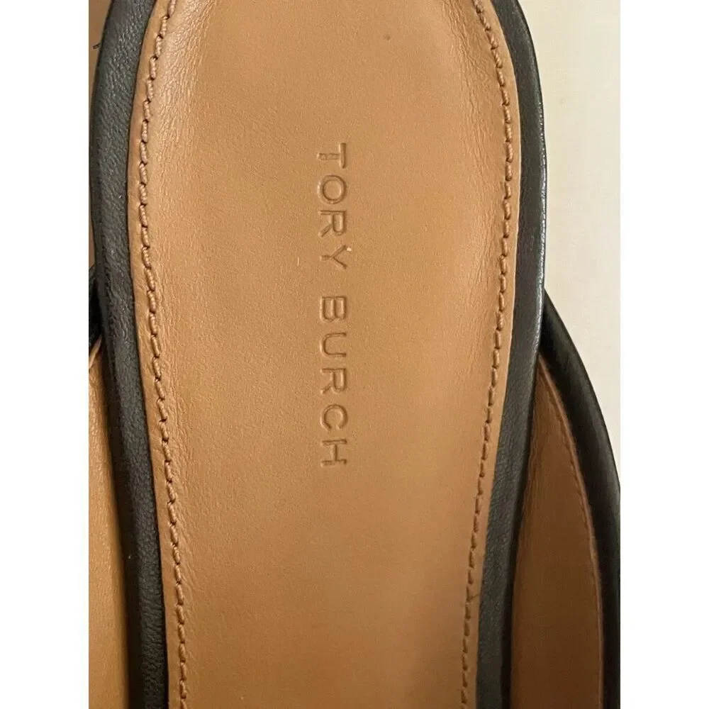 TORY BURCH MINI BENTON LOAFER SLIDE WITH CHARM IN PERFECT BLACK Size 7